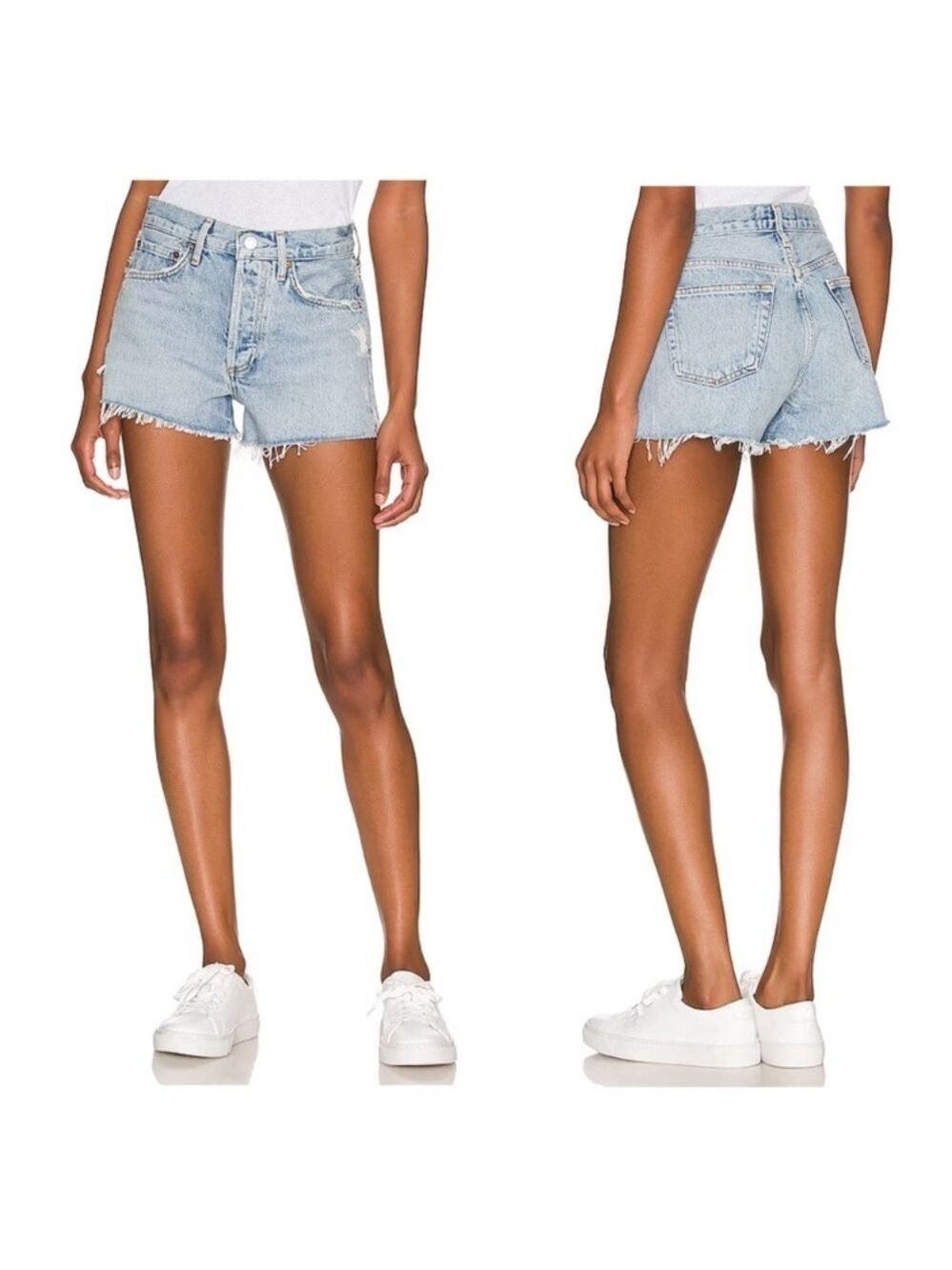 Agolde Distressed Parker Jean Shorts in Rapture